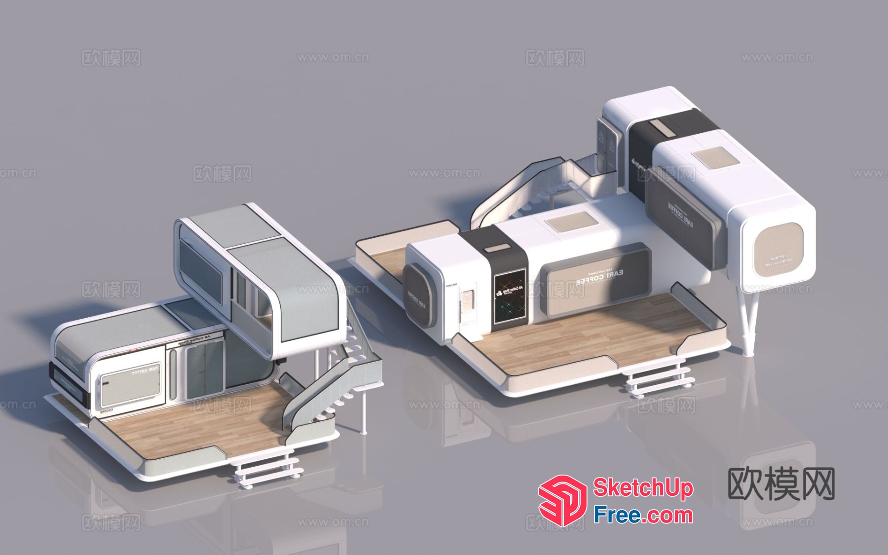 Futuristic Floating Living Space 3D SketchUp File