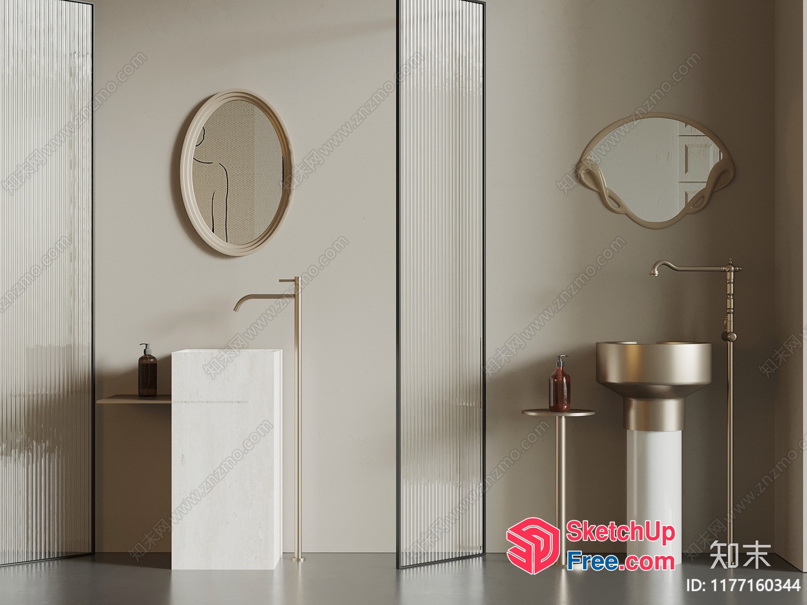 Modern Minimalist Bathroom Decor 3D SketchUp File