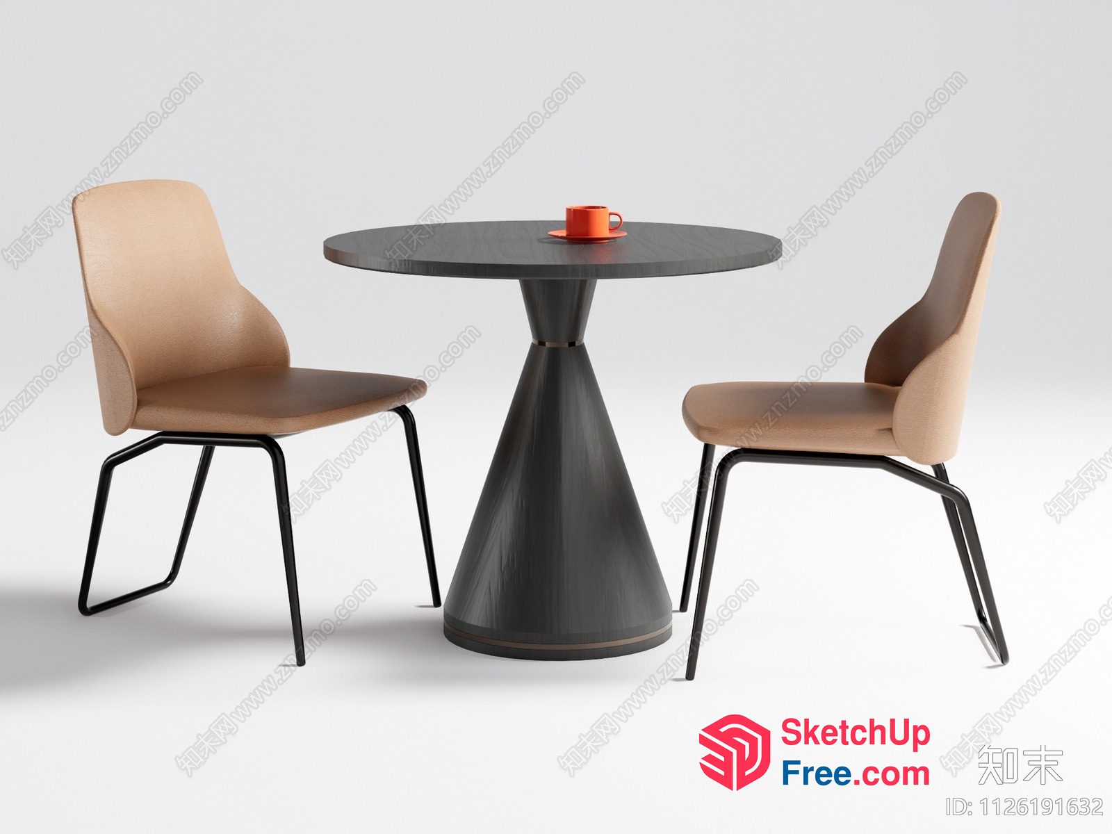 Simple Modern Coffee Table And Chair Set 3D SketchUp File