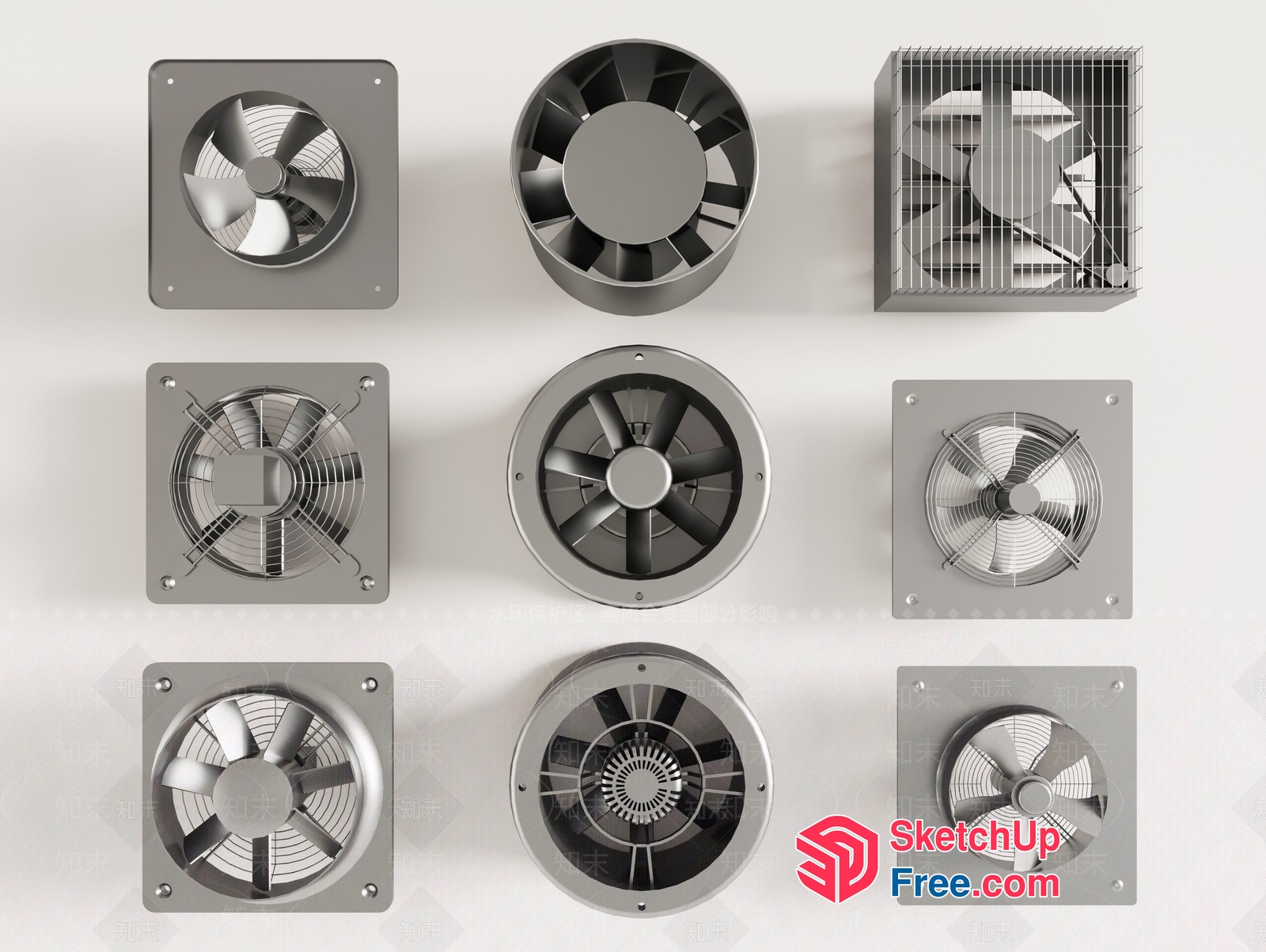 Metal Ventilation Fans 3D SketchUp File