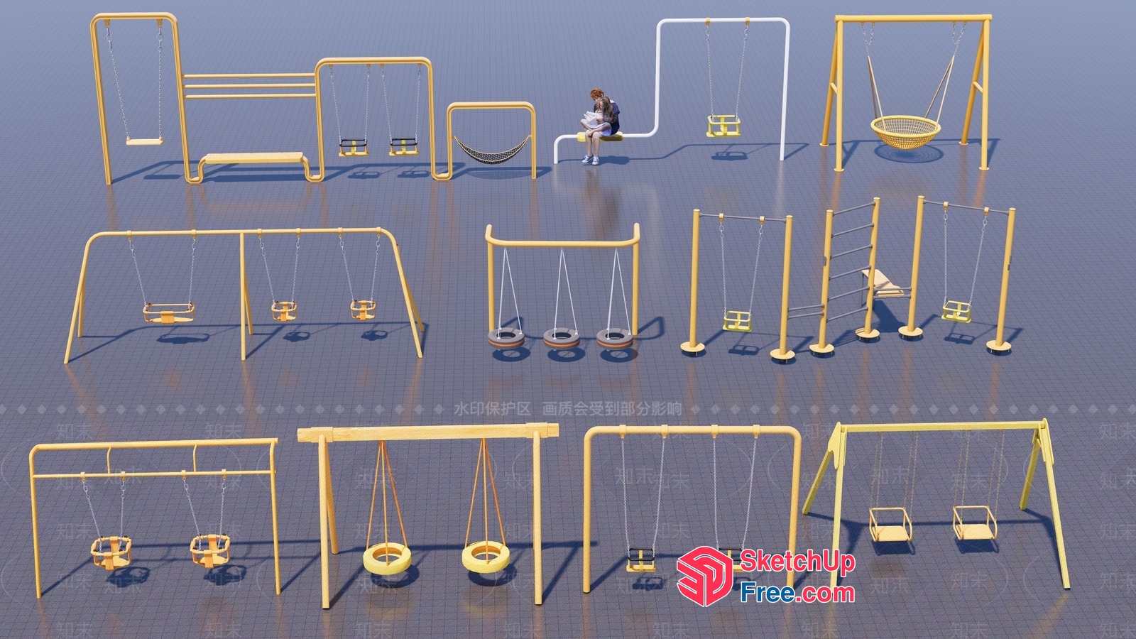 Playground Equipment Collection 3D SketchUp File