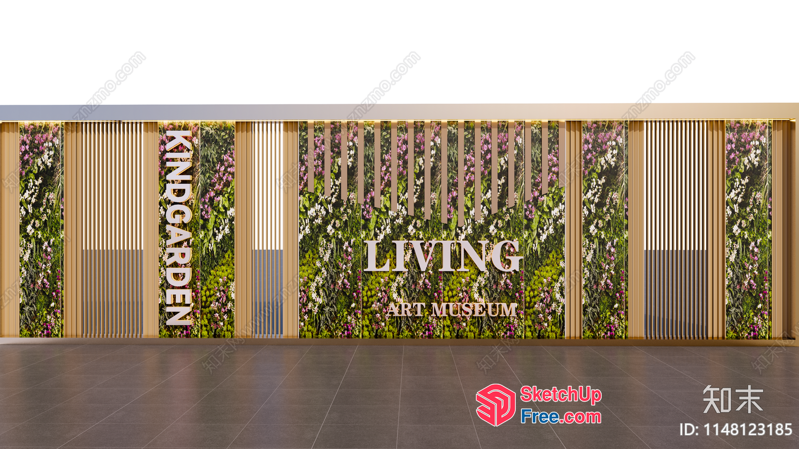 Elegant Living Art Museum Entrance 3D SketchUp File