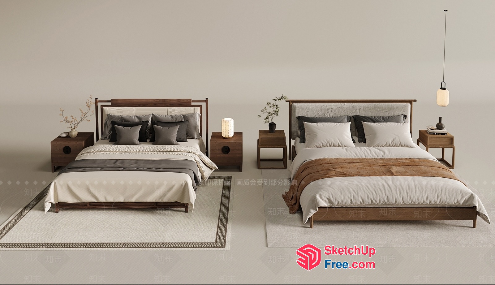Modern Minimalist Bedroom Furniture 3D SketchUp File
