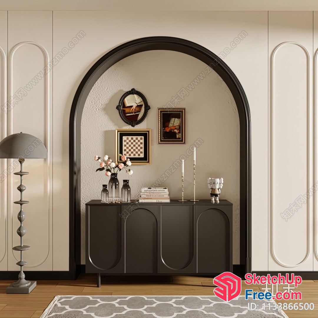 Elegant Archway And Furniture Arrangement 3D SketchUp File