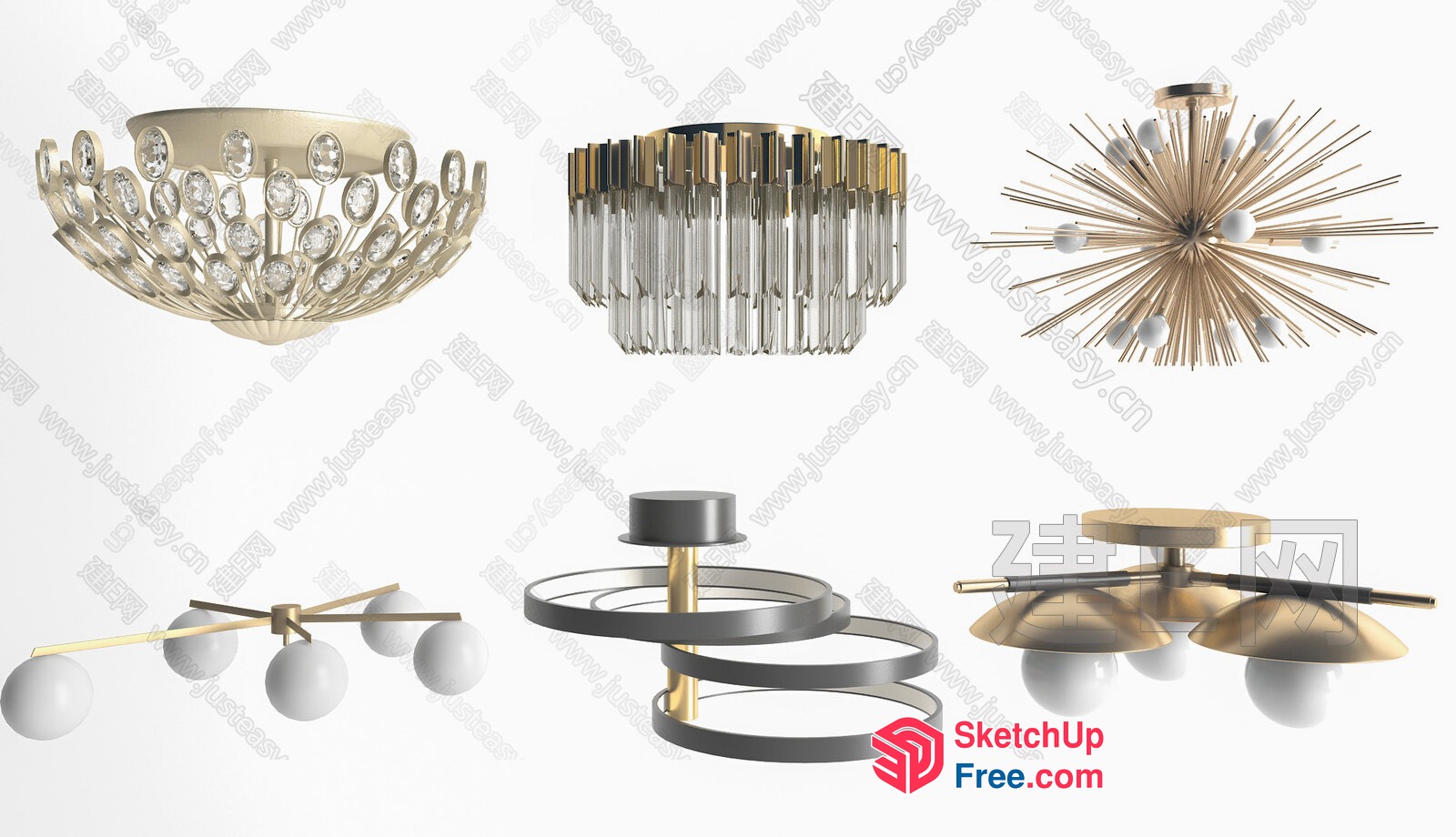 Luxury Modern Chandeliers And Ceiling Lights 3D SketchUp File