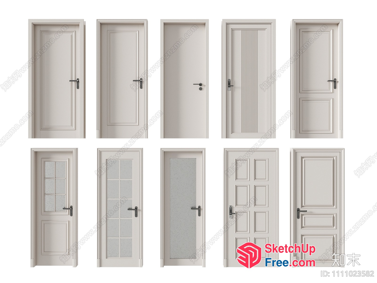 White Interior Doors 3D SketchUp File