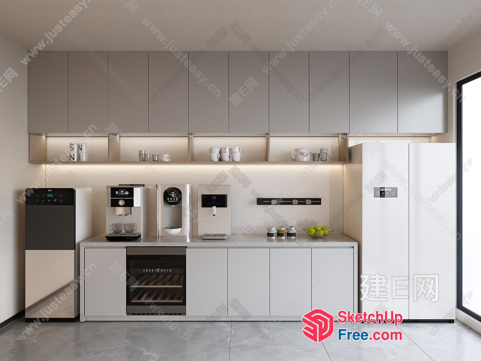 Modern Kitchen With Sleek Appliances And Neutral Tones 3D SketchUp File