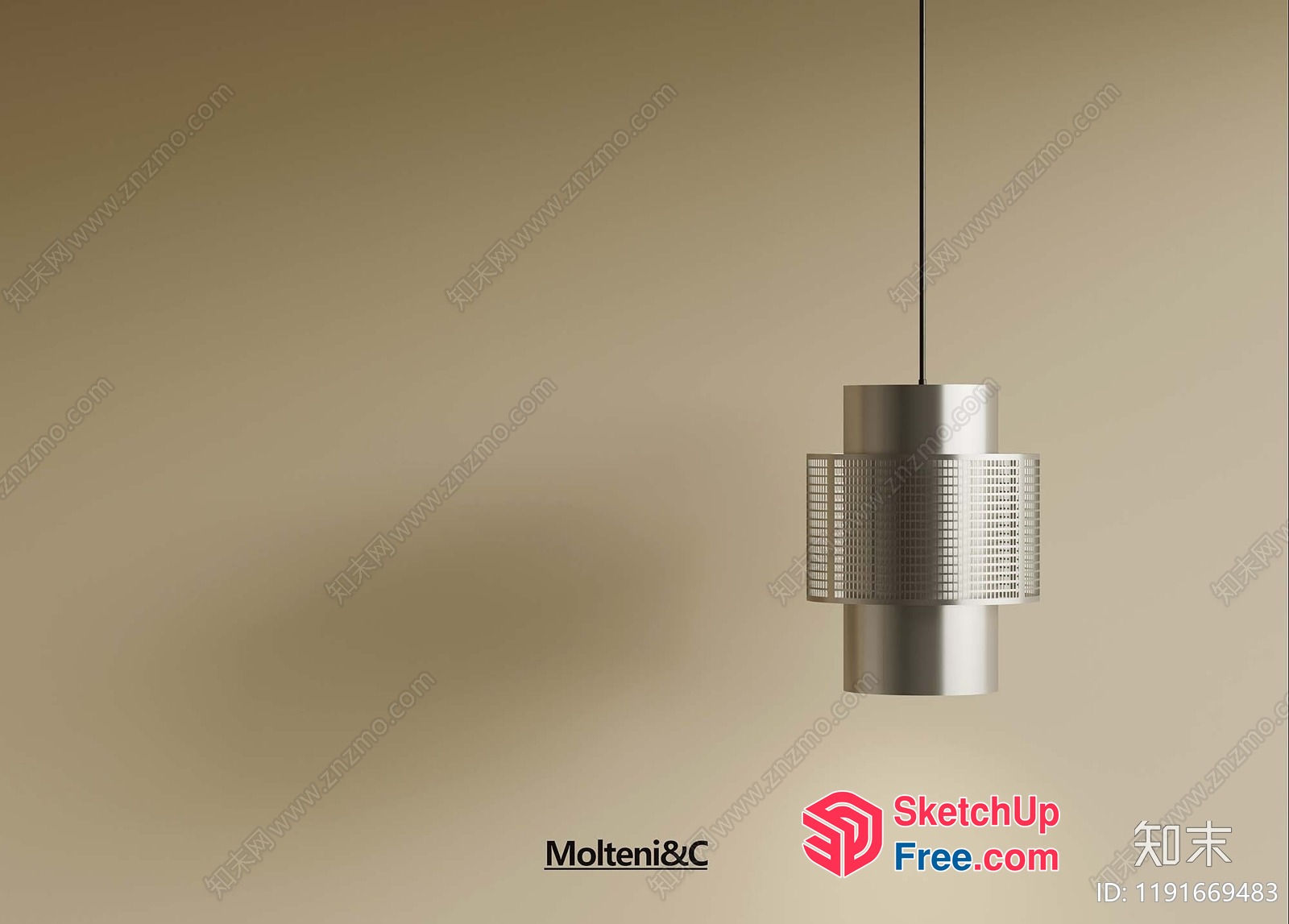 Hanging Light Fixture With Unique Design And Pattern 3D SketchUp File