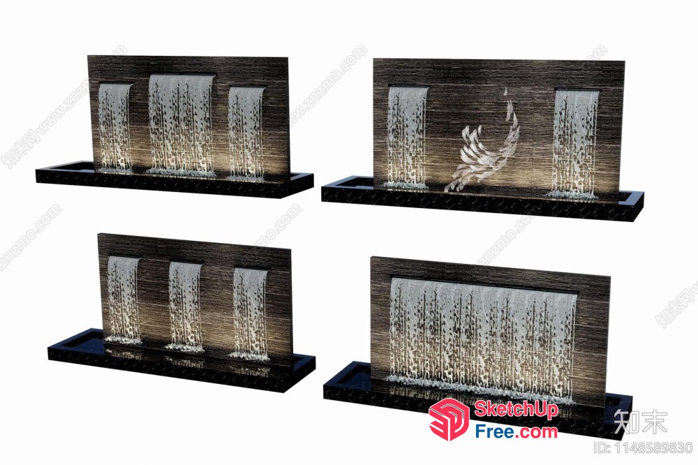 Waterfall Decorative Wall Panels 3D SketchUp File