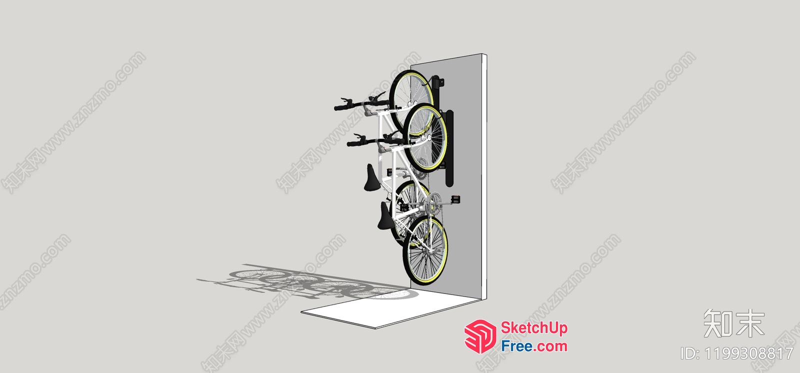 Wall-Mounted Bicycle Storage 3D SketchUp File