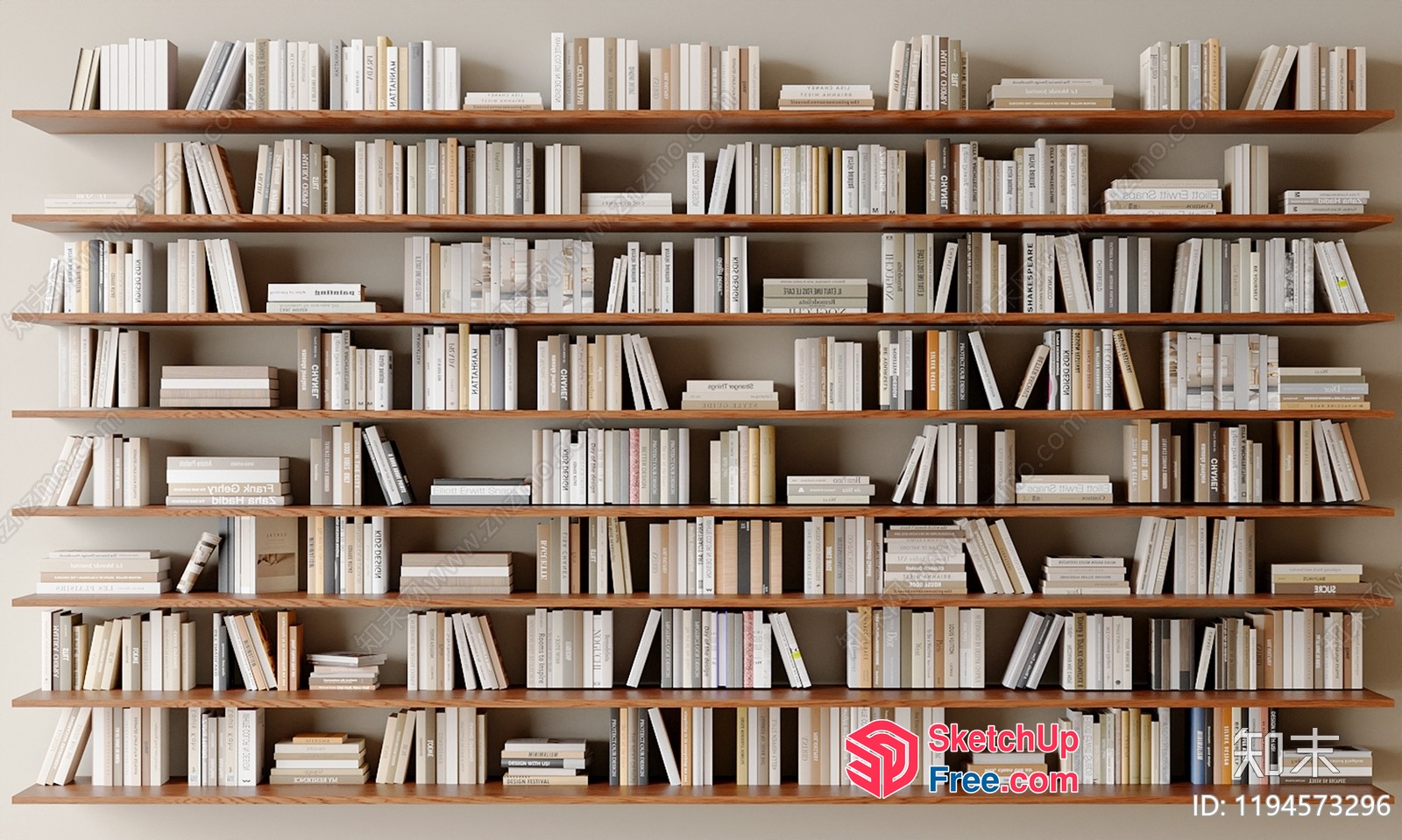 Modern Bookcase With Ornate Decorative Shelf 3D SketchUp File