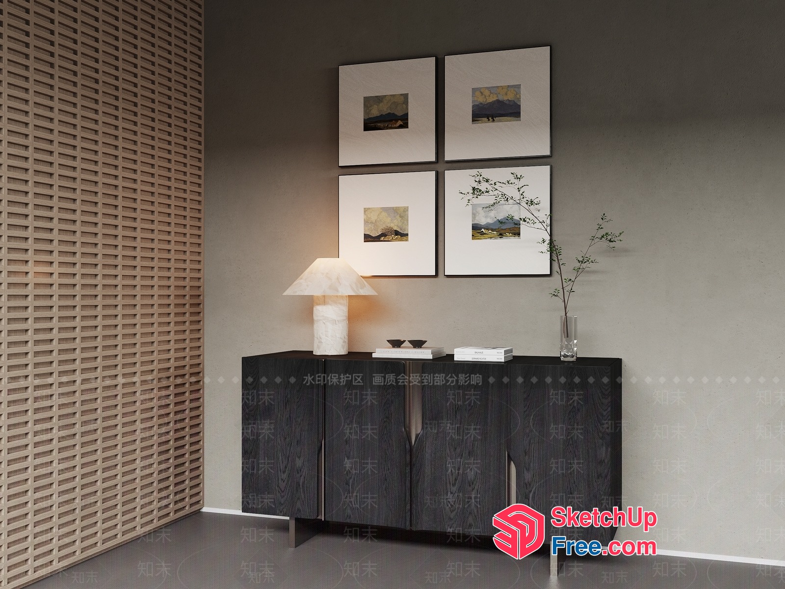 Elegant Minimalist Japanese-Style Room Decor 3D SketchUp File
