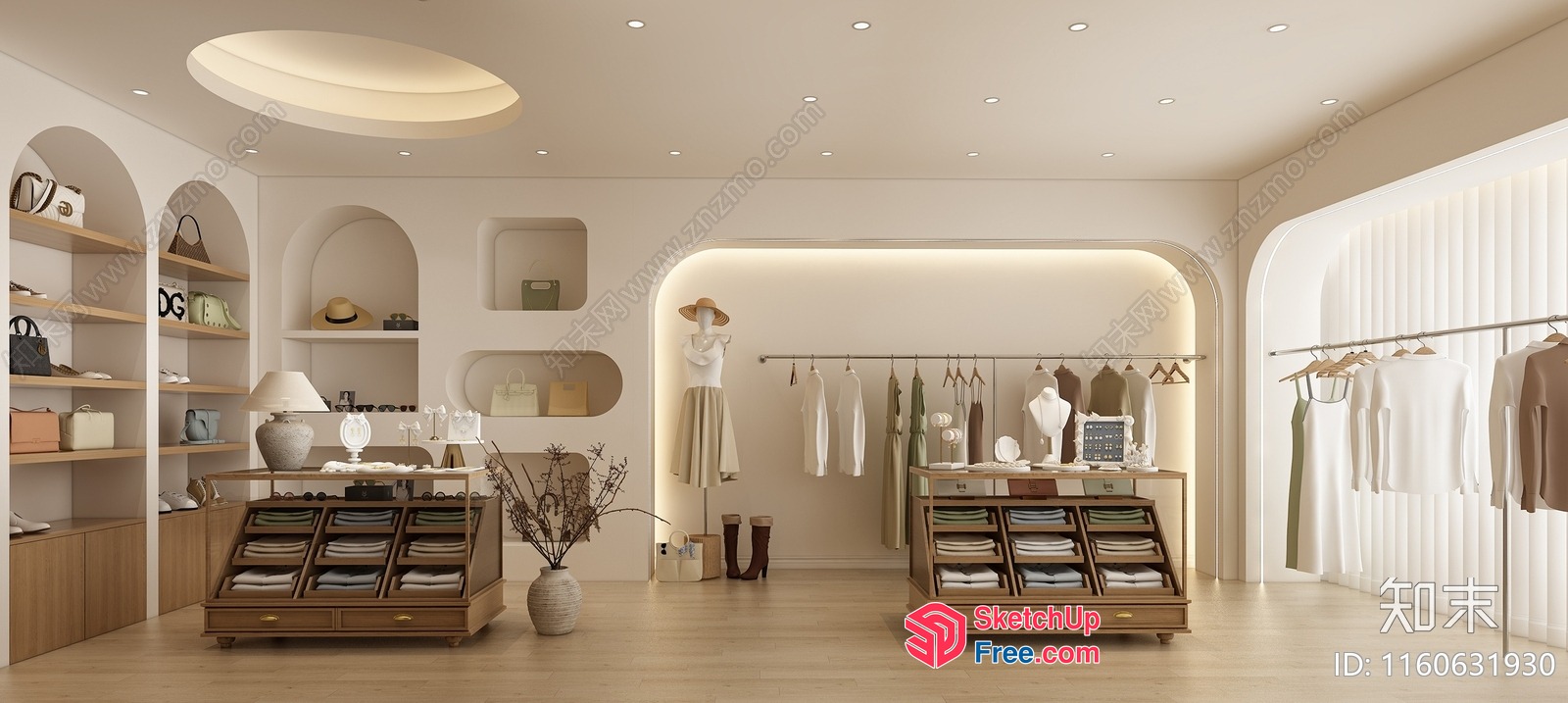 Modern Minimalist Clothing Store Interior 3D SketchUp File