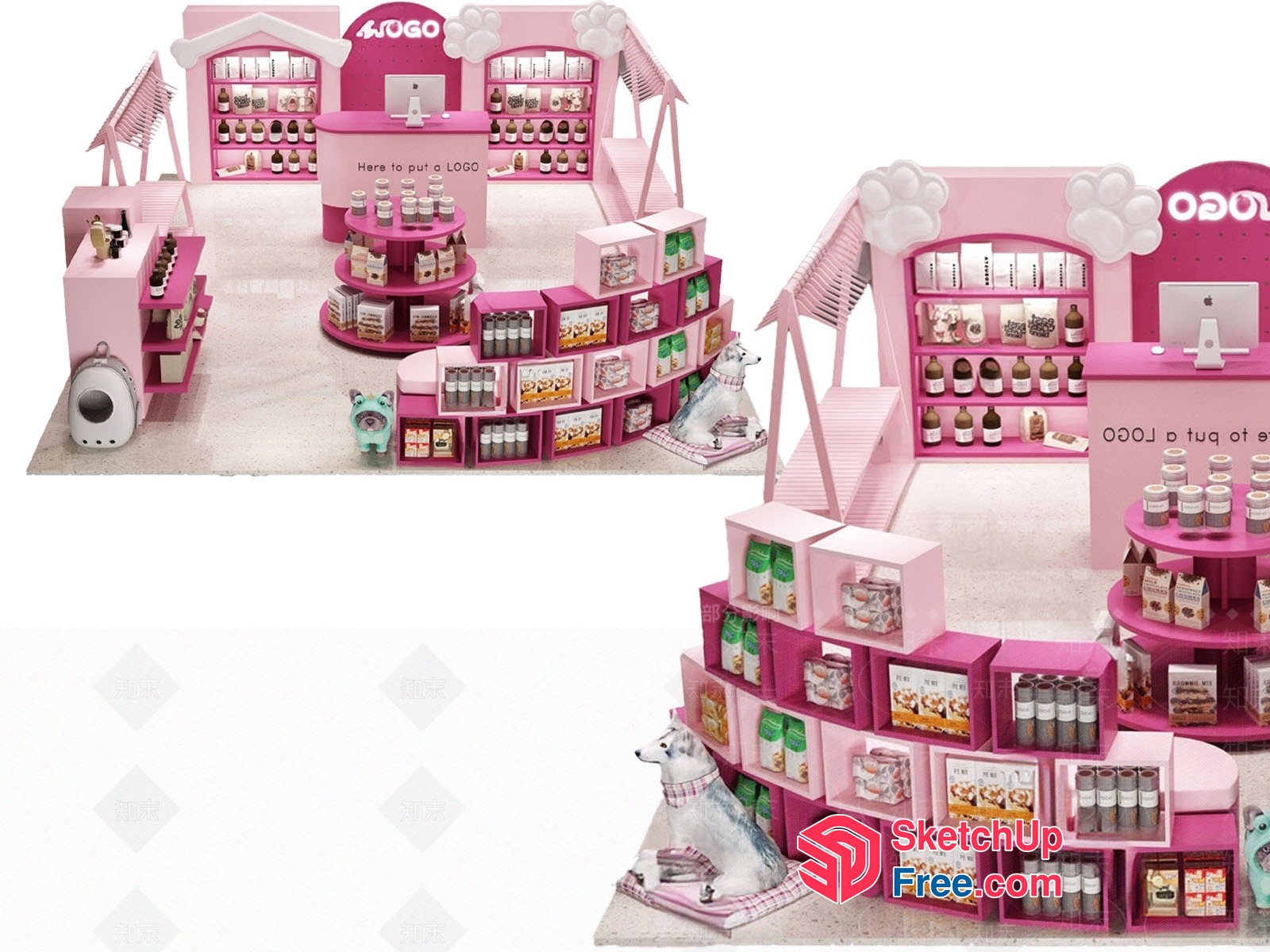 Pet Food And Accessories Store Interior 3D SketchUp File