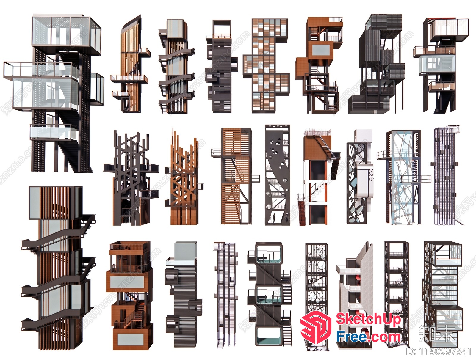 Modern Staircase And Elevator Designs 3D SketchUp File