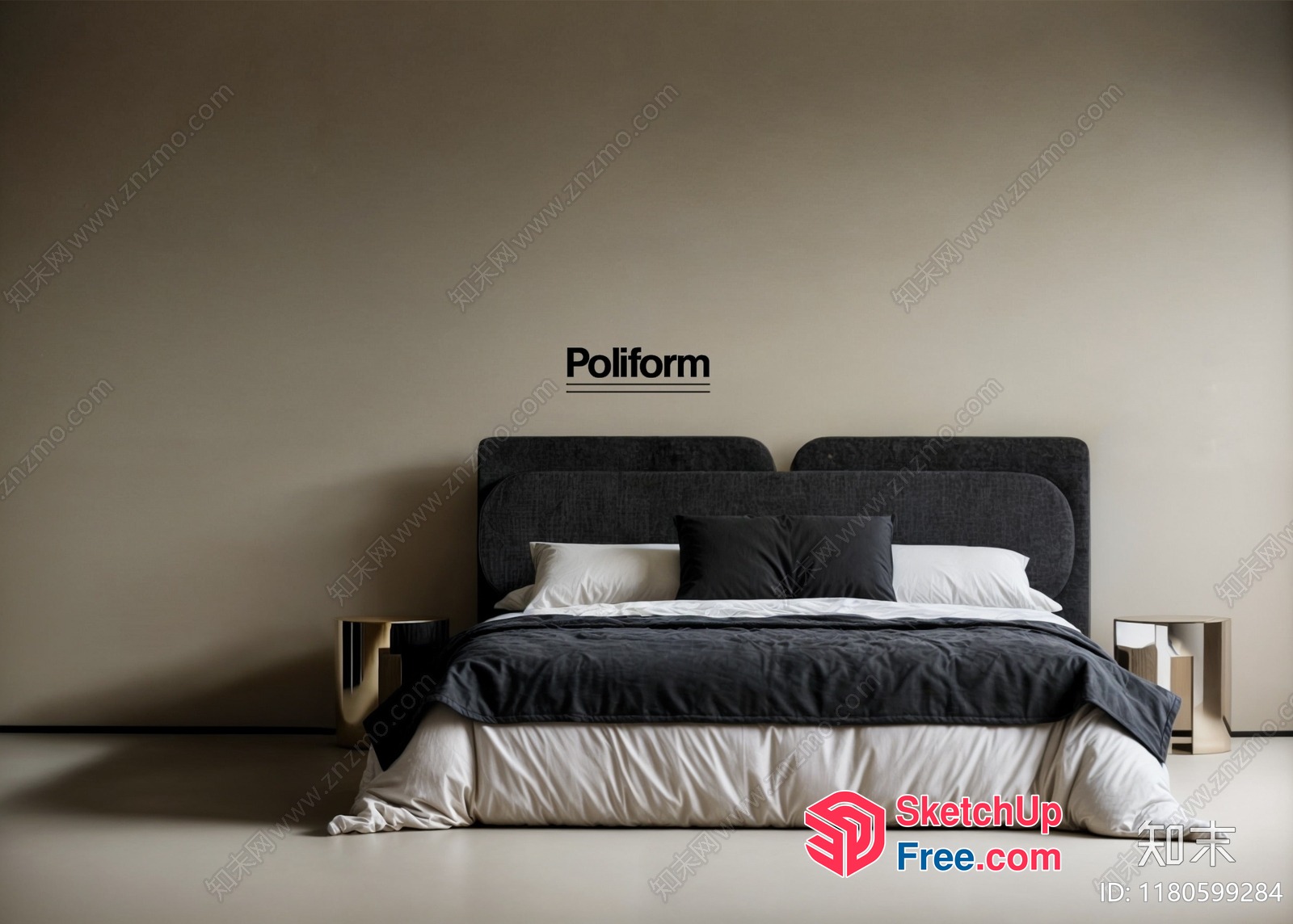 Poliform Modern Minimalist Bedroom Furniture 3D SketchUp File