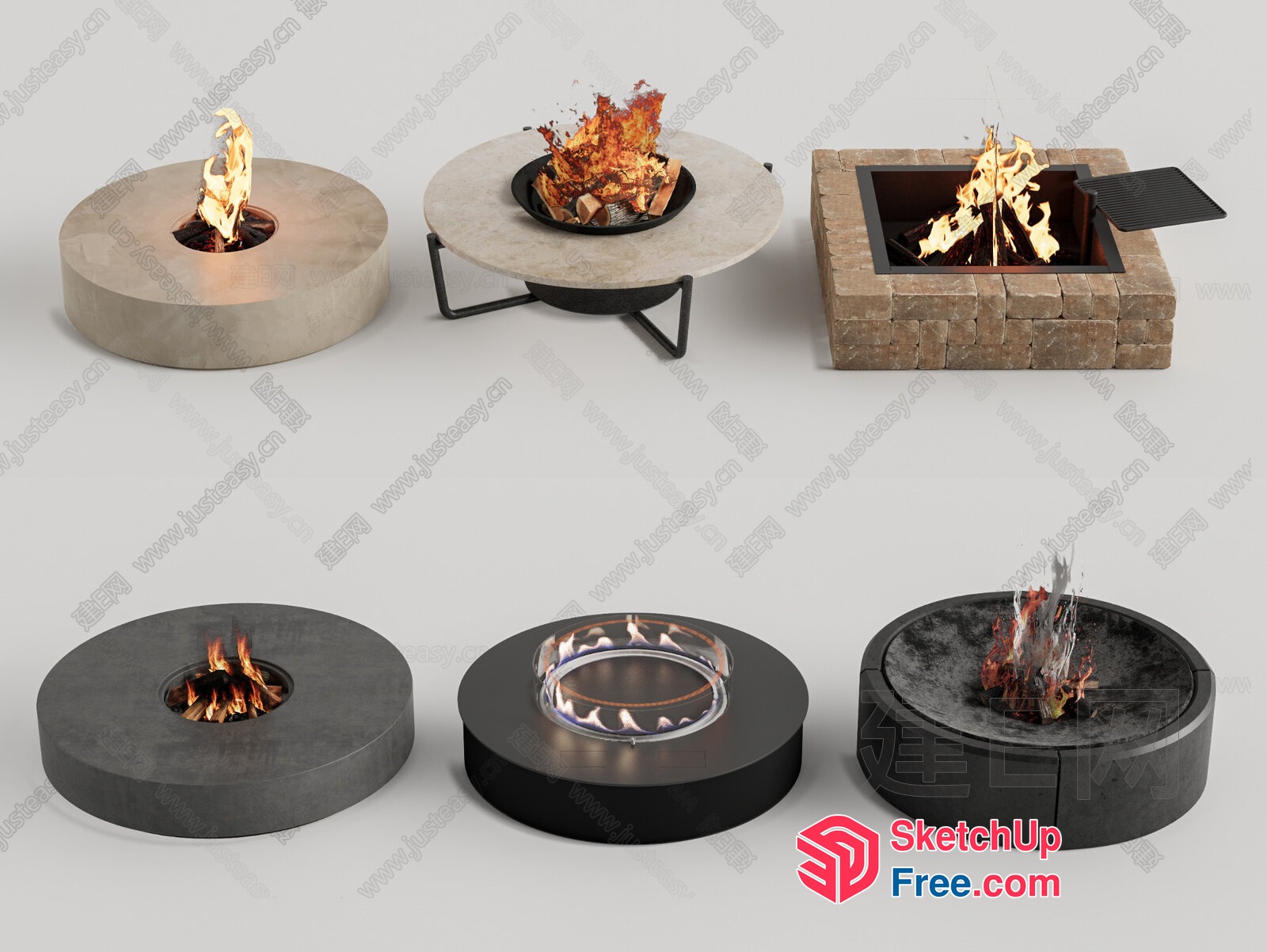 Modern Fire Pit Designs For Outdoor Spaces 3D SketchUp File
