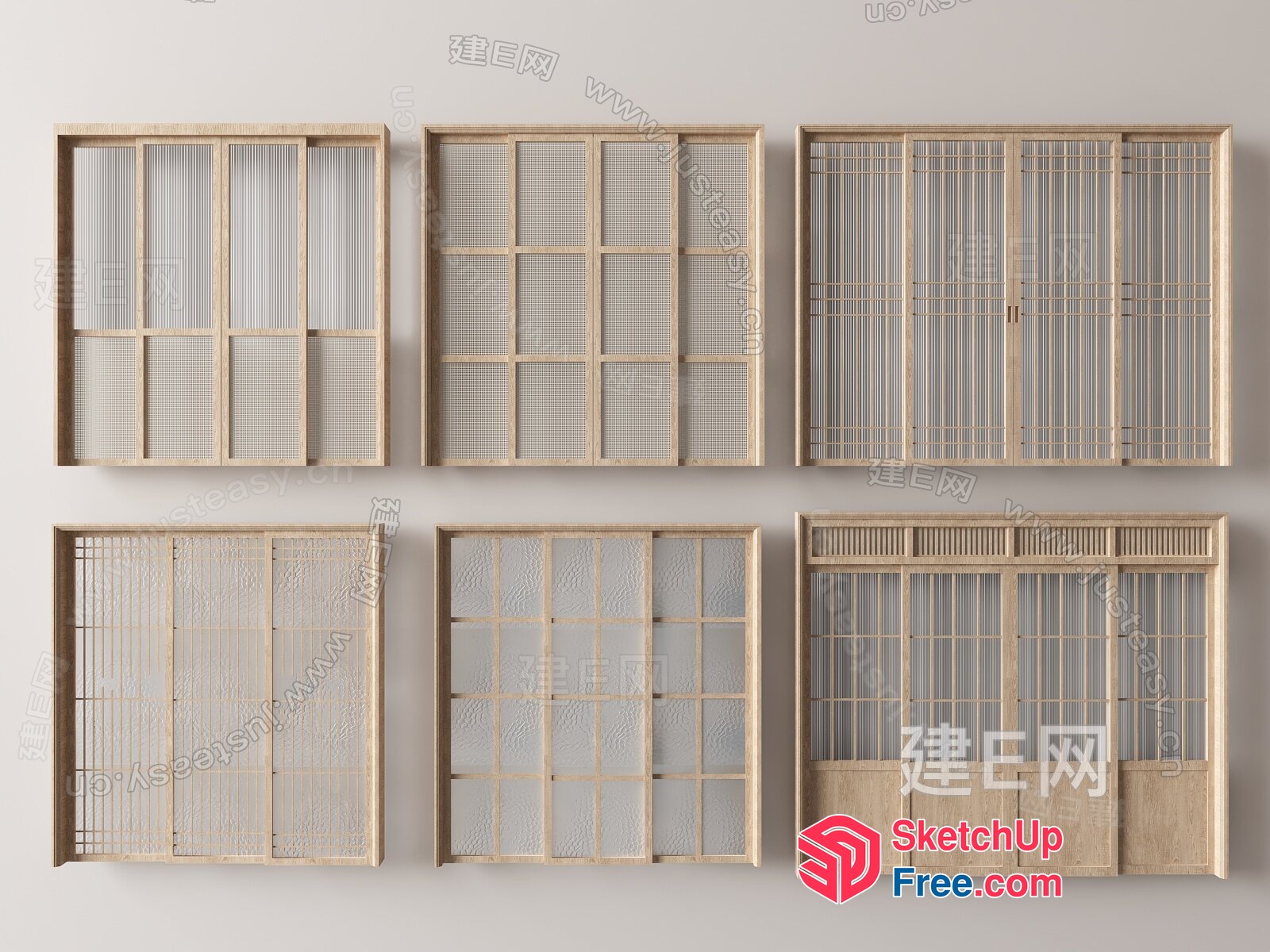 Traditional Japanese Style Shoji Screens 3D SketchUp File