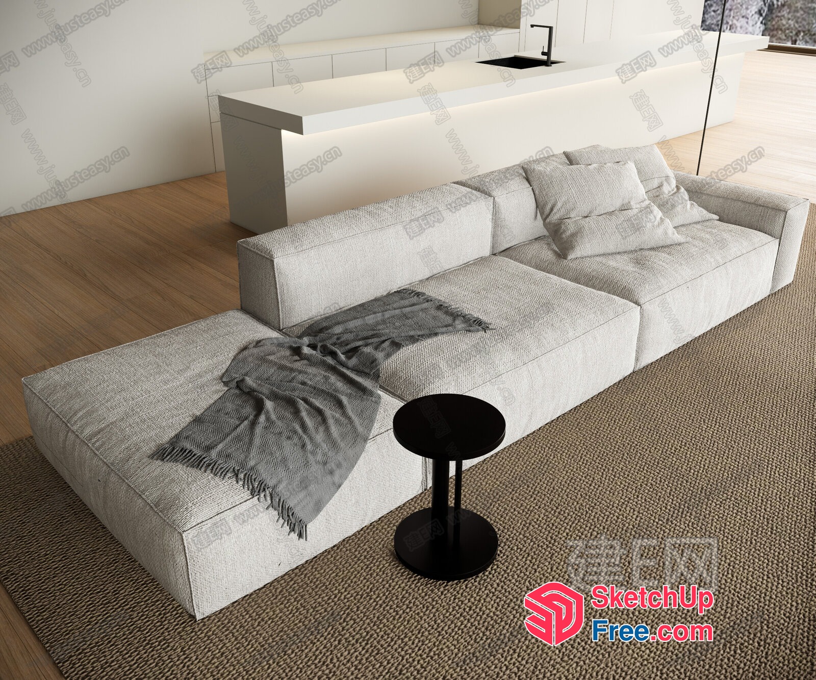 Minimalist Modern Living Room Interior 3D SketchUp File