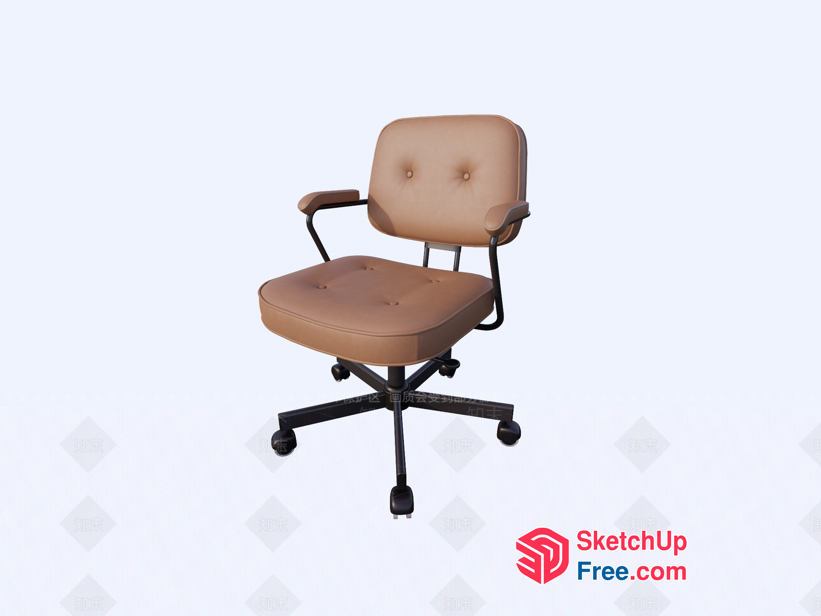 Office Chair With Wheels And Armrests 3D SketchUp File