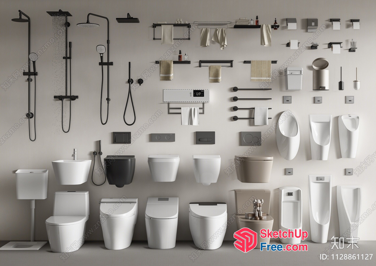Modern Bathroom Fixtures And Accessories 3D SketchUp File