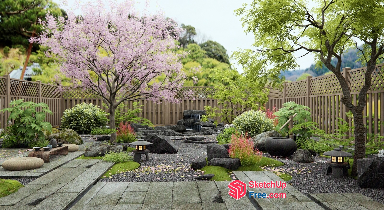 Serene Japanese Garden Oasis 3D SketchUp File