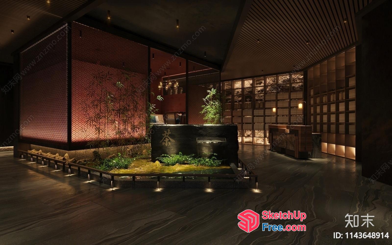 Modern Asian-Inspired Interior Design 3D SketchUp File
