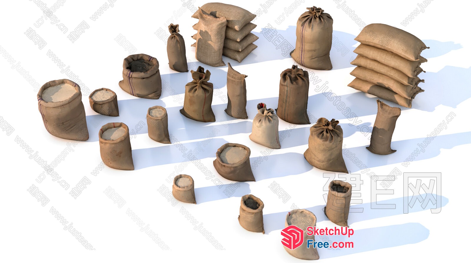 Large Variety Of Sacks And Bags 3D SketchUp File
