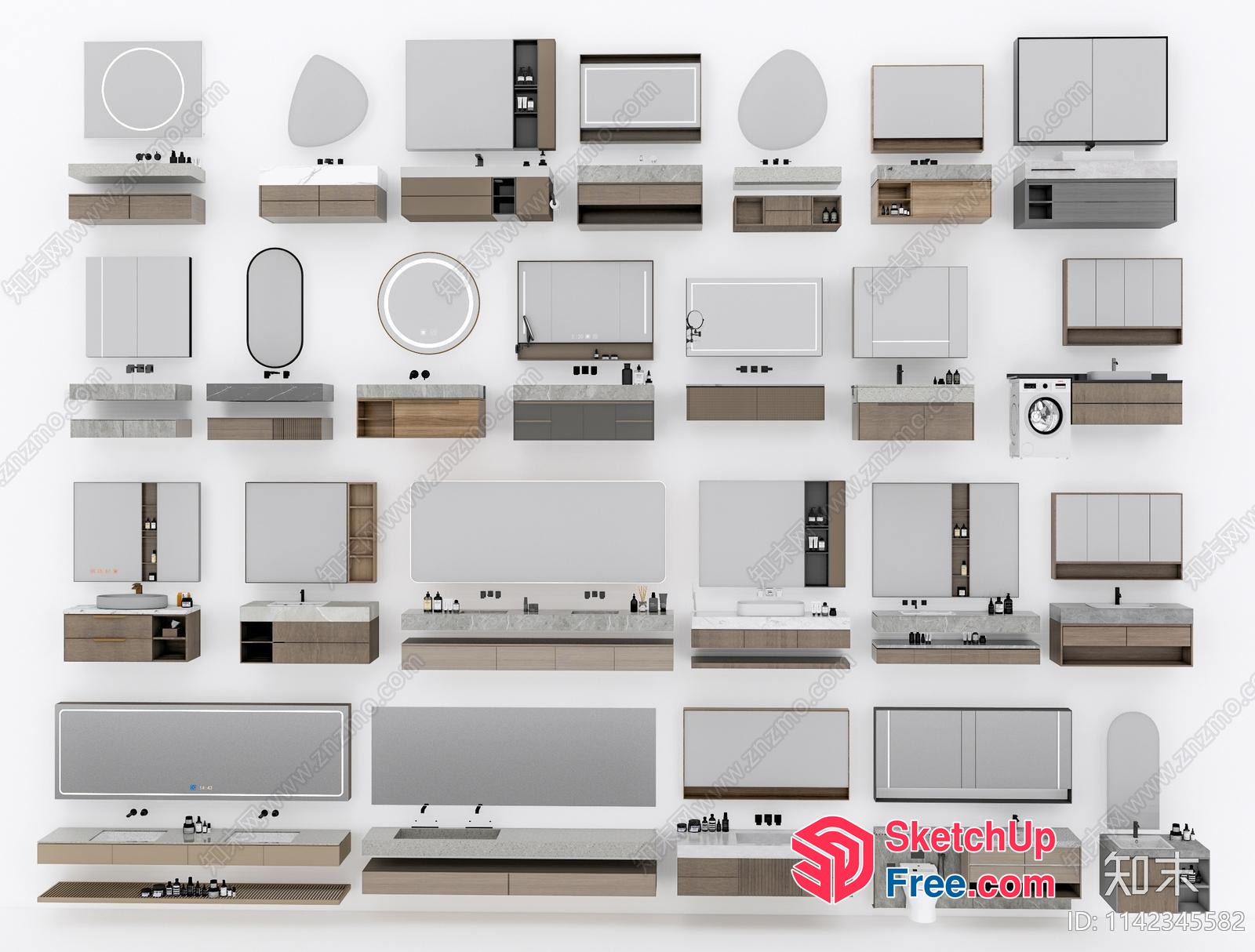Modern Bathroom Furniture Collection 3D SketchUp File