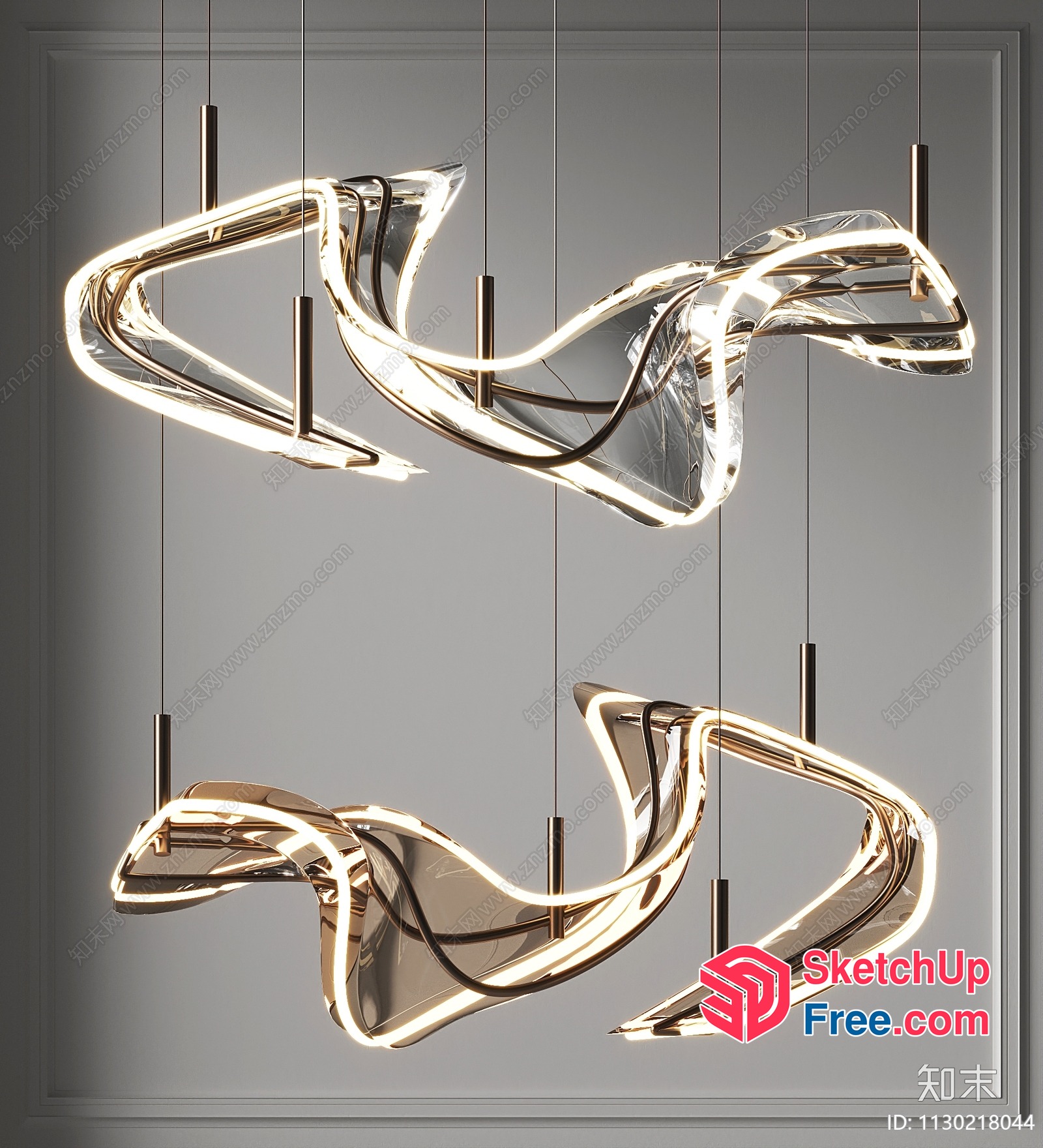 Modern Neon Light Fixtures For Contemporary Spaces 3D SketchUp File
