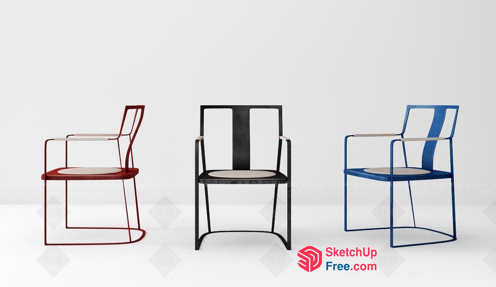 Simple Yet Elegant Metal Chairs 3D SketchUp File