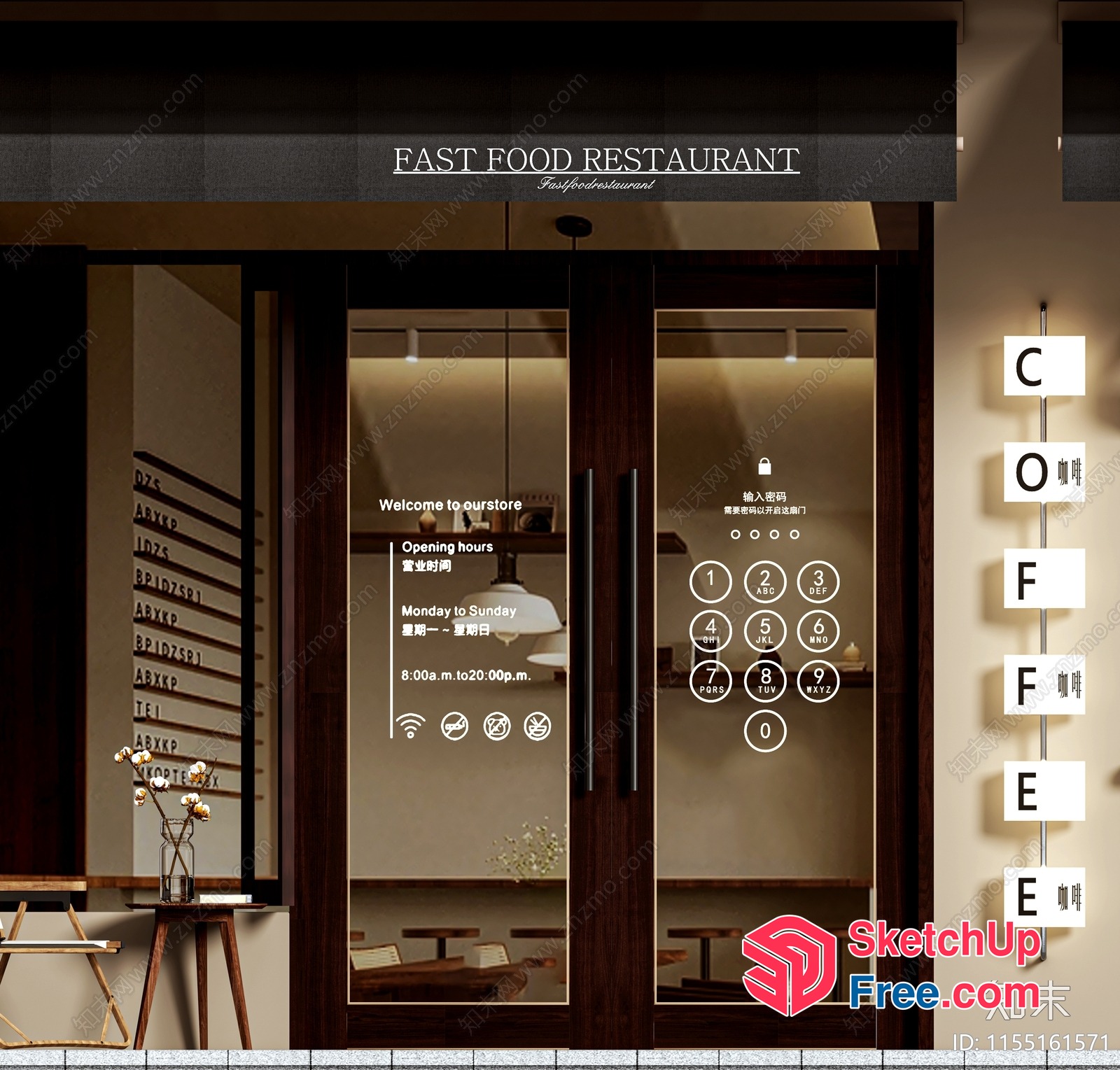 Fast Food Restaurant Exterior 3D SketchUp File