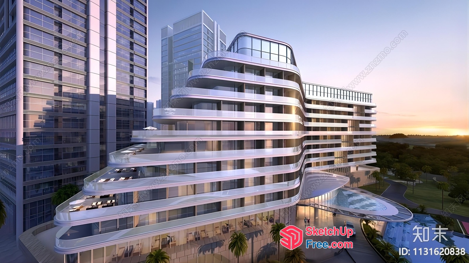 Futuristic Modern High-Rise Building 3D SketchUp File