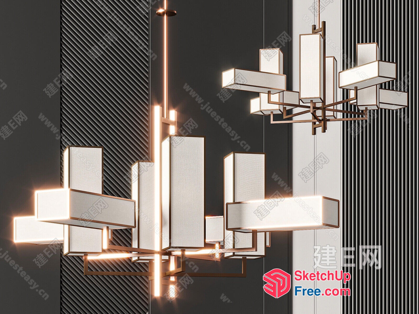 Modern Geometric Light Fixture 3D SketchUp File