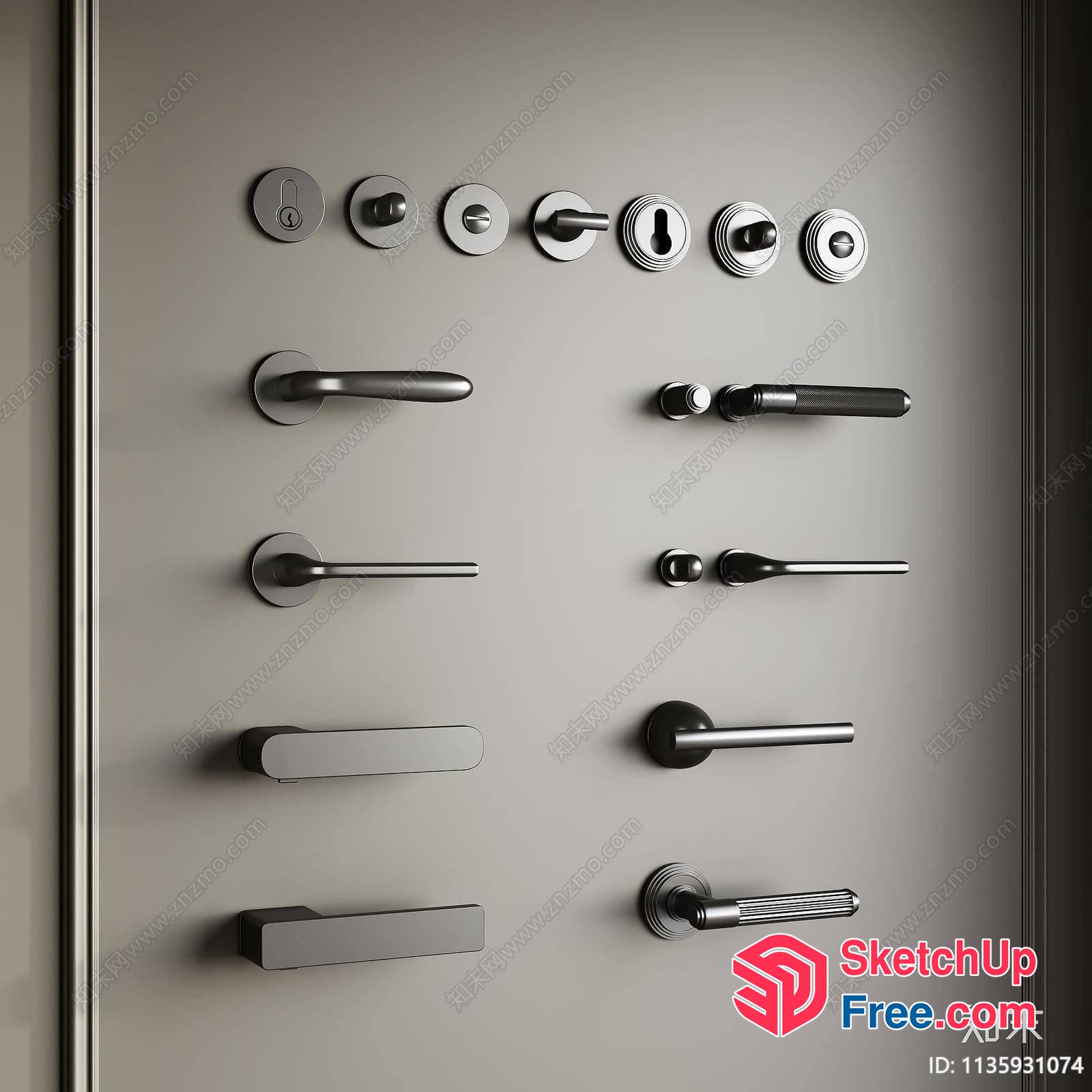 Modern Door Hardware Collection 3D SketchUp File
