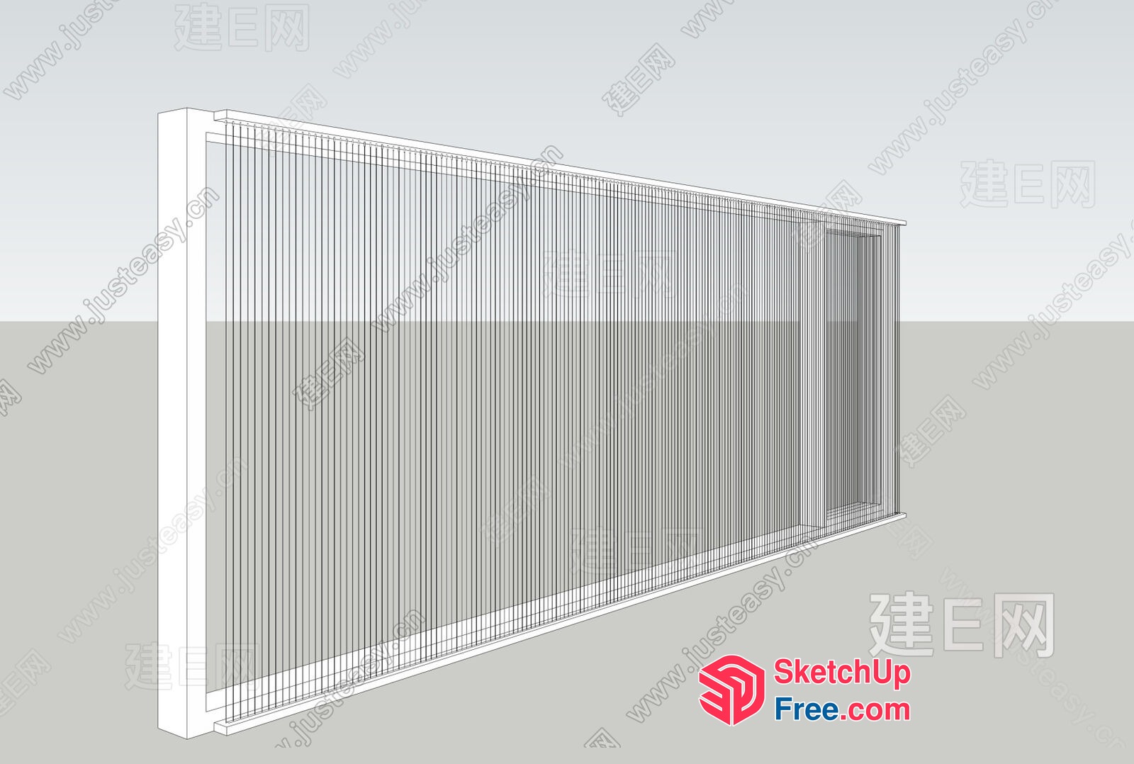 Modern Glass Curtain Wall 3D SketchUp File
