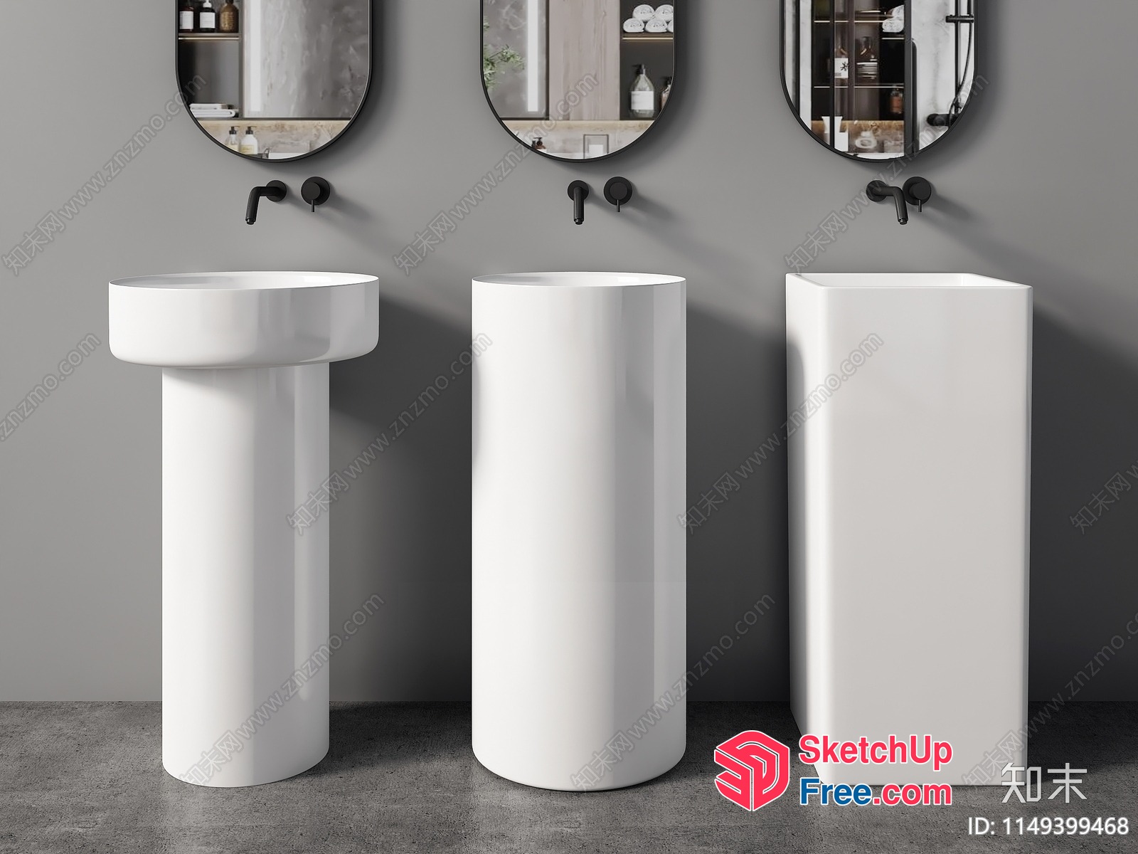 Modern Bathroom Sinks And Faucets 3D SketchUp File