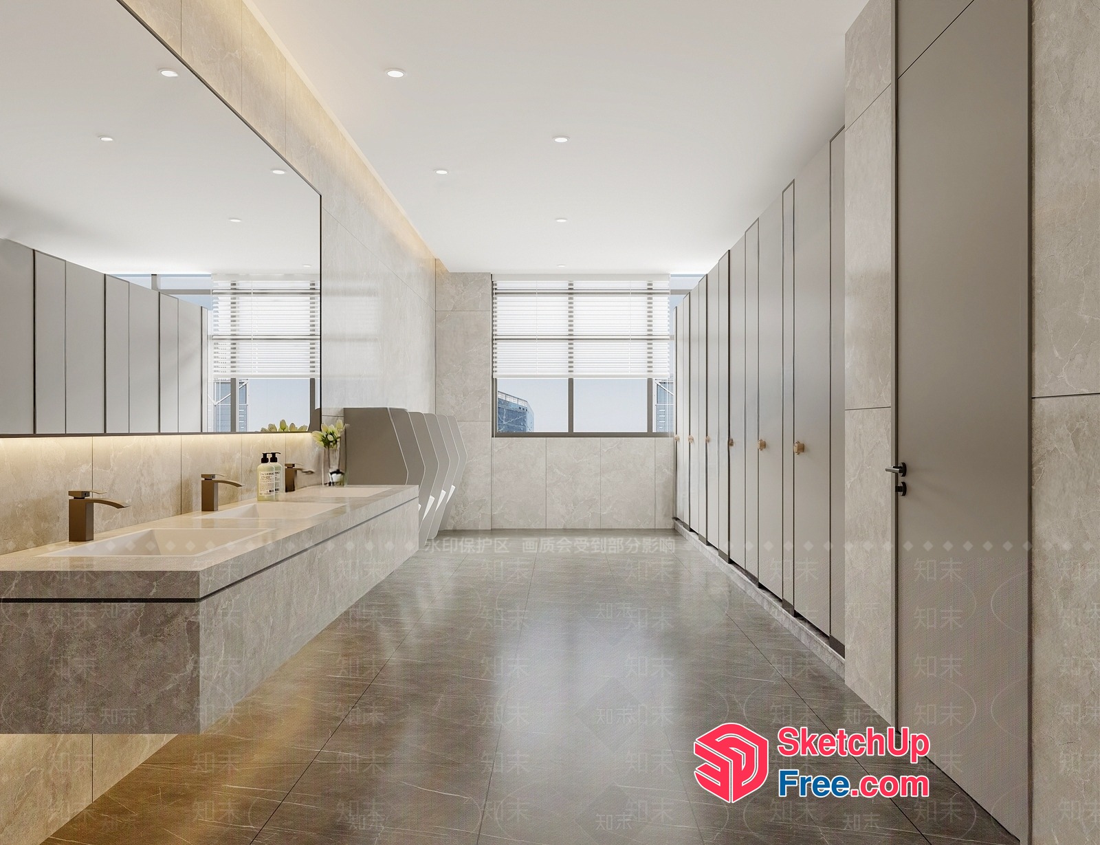 Modern Minimalist Bathroom Interior Design 3D SketchUp File
