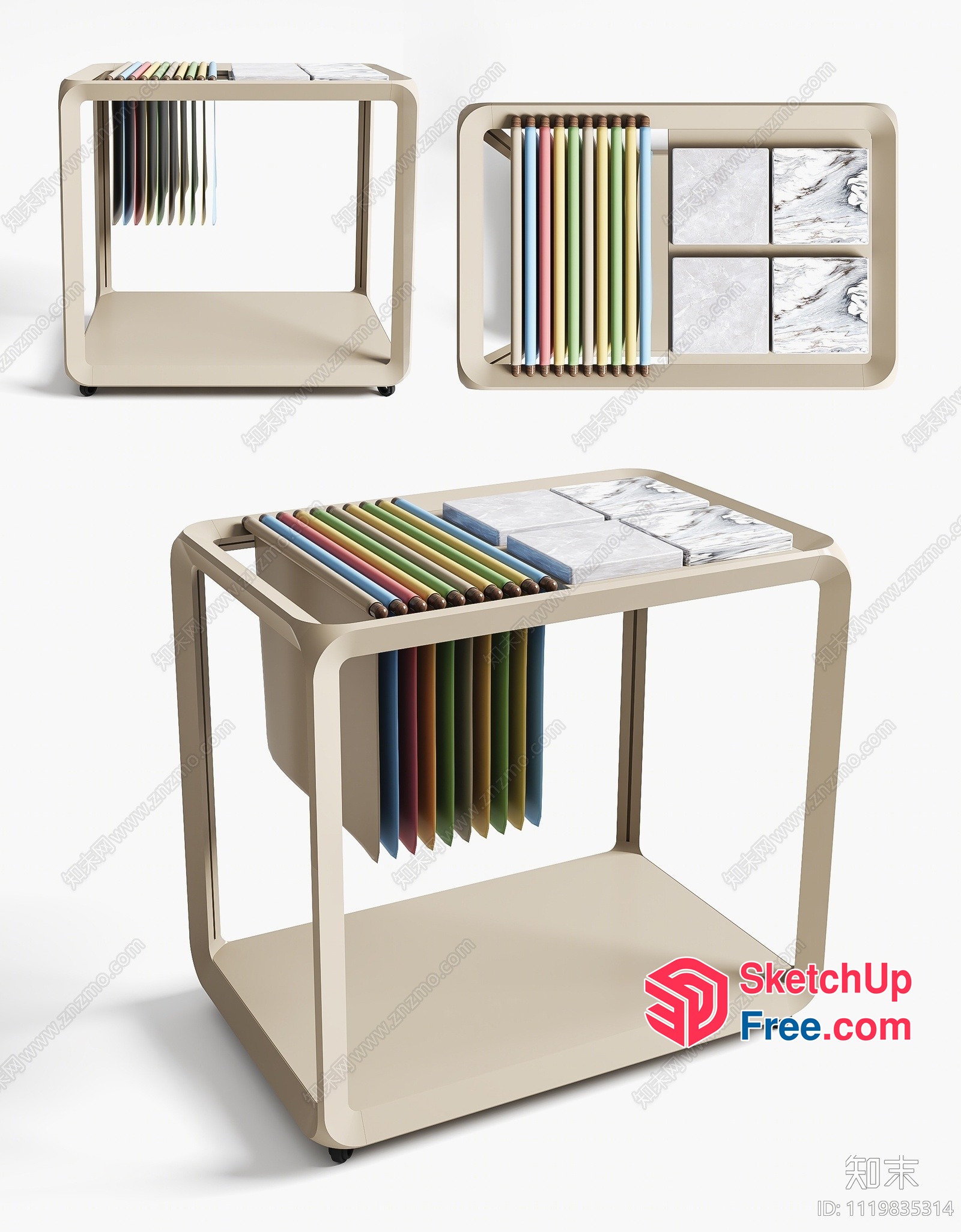Colorful Furniture Display Trolley 3D SketchUp File