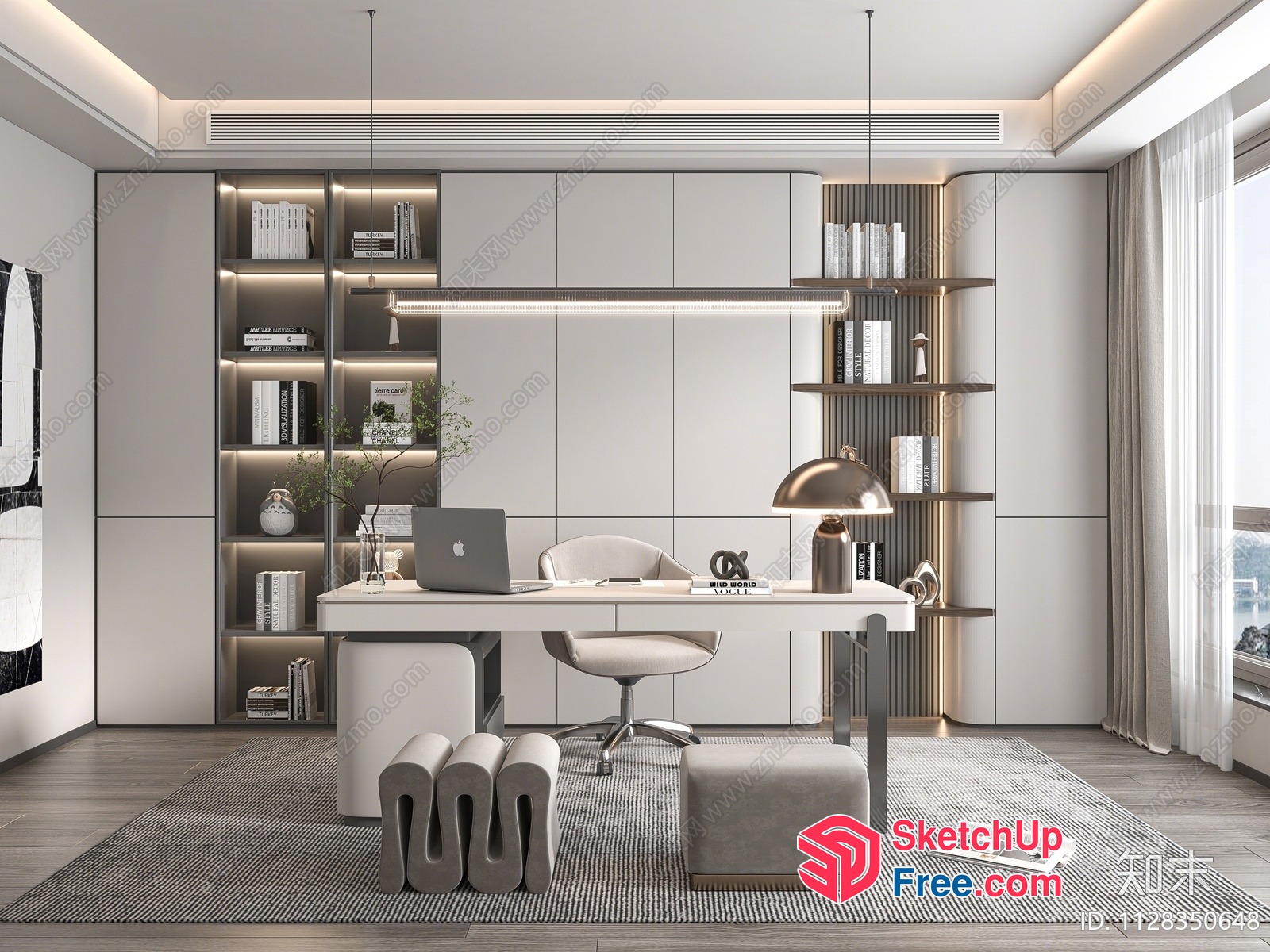 Elegant Modern Office Space With Sleek Furniture And Natural Light 3D SketchUp File