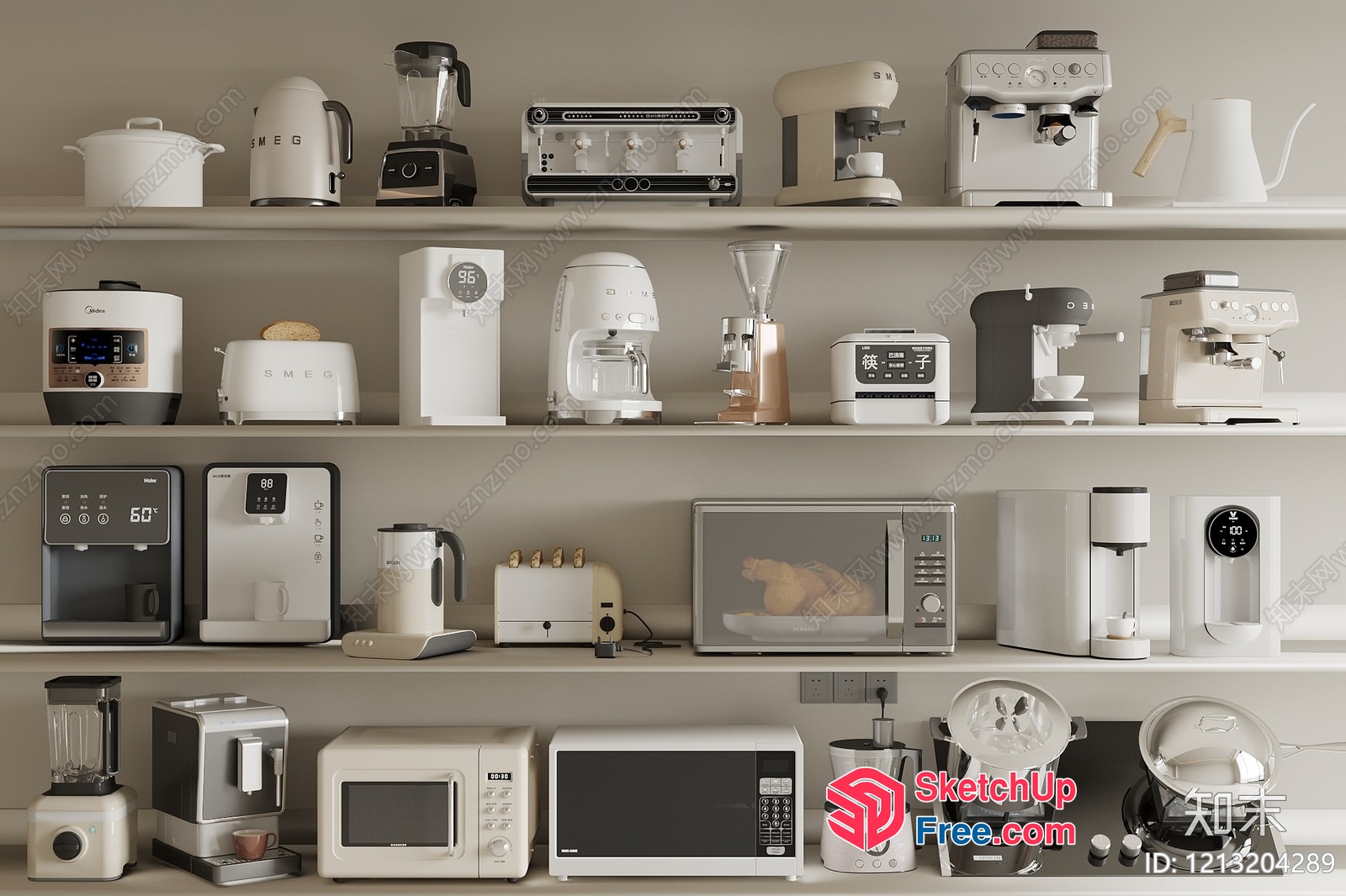 Modern Kitchen Appliances Display 3D SketchUp File