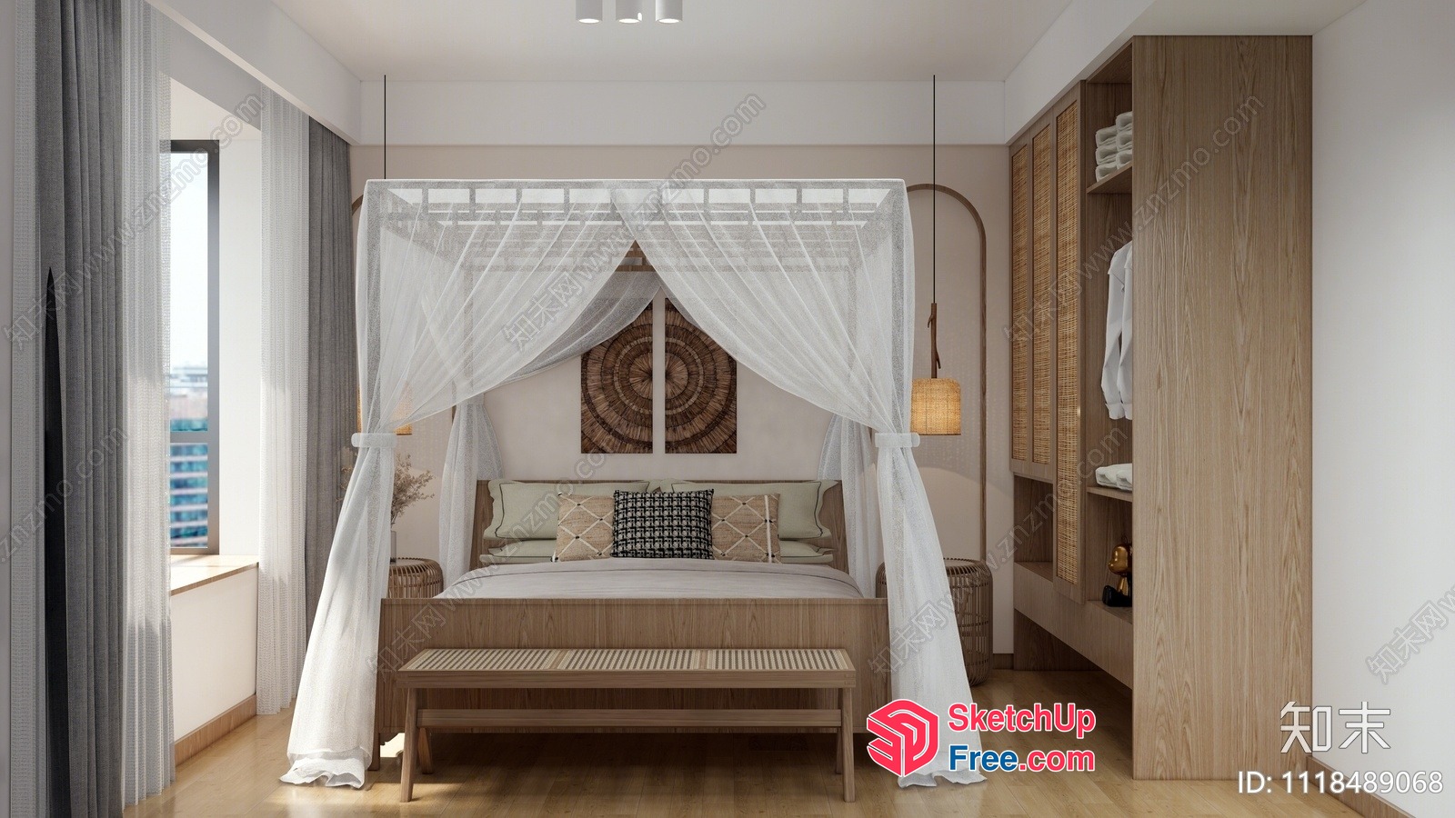 Elegant And Cozy Bedroom Interior 3D SketchUp File