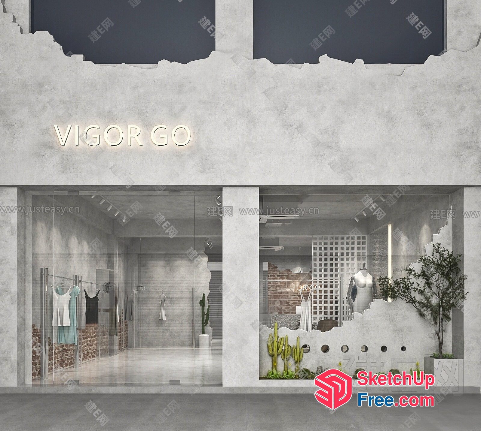 Vigor Go Minimalist Style Store 3D SketchUp File