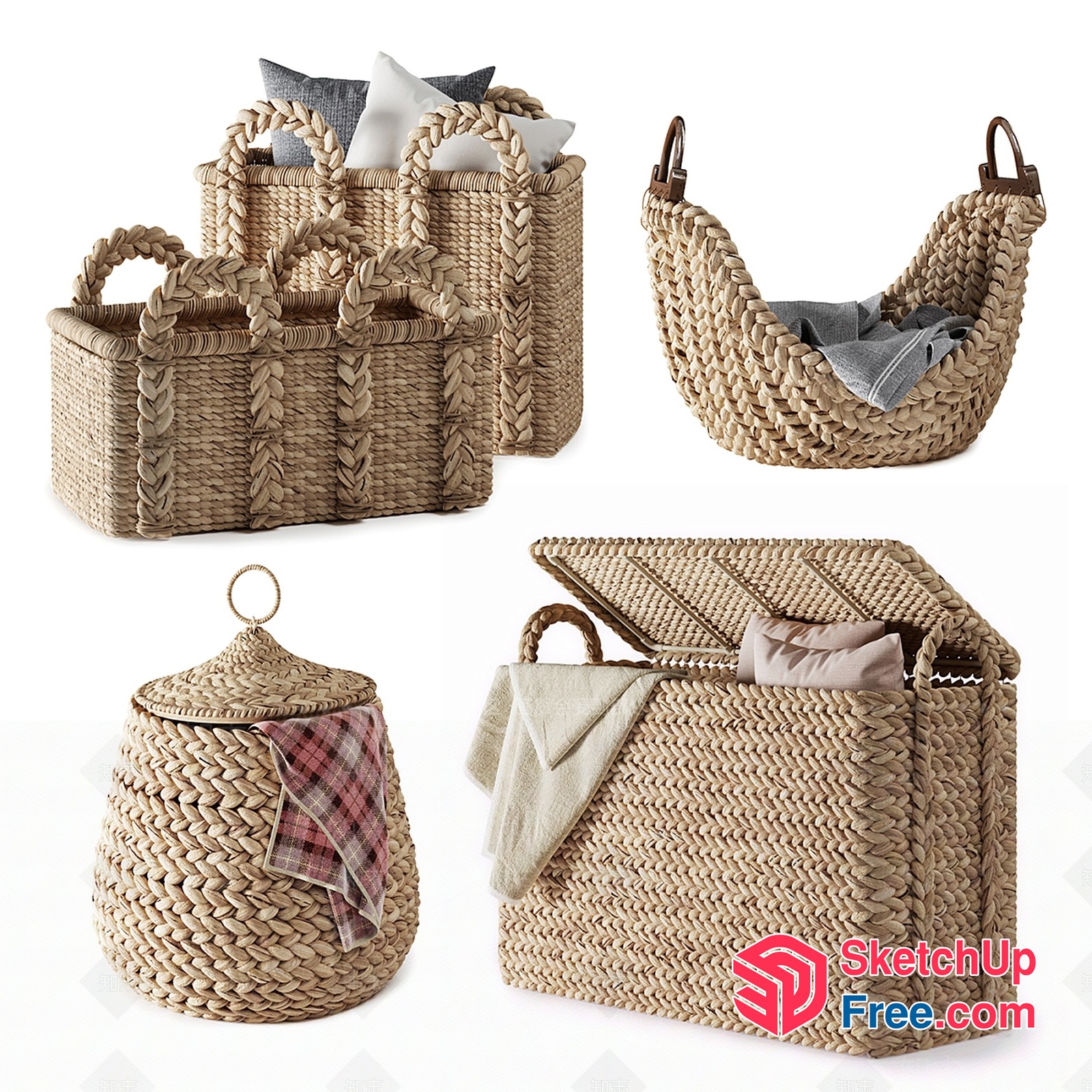 Handwoven Wicker Baskets For Storage And Organization 3D SketchUp File