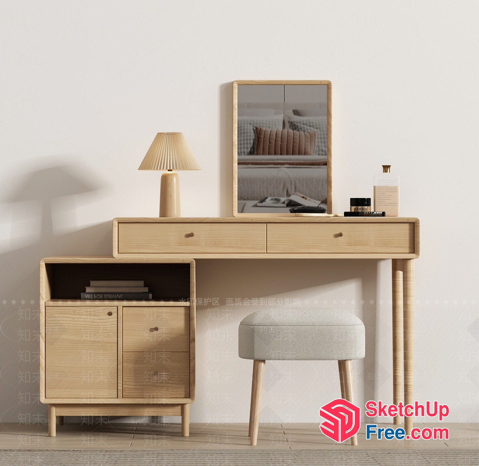 Modern Minimalist Scandinavian Style Dressing Table 3D SketchUp File