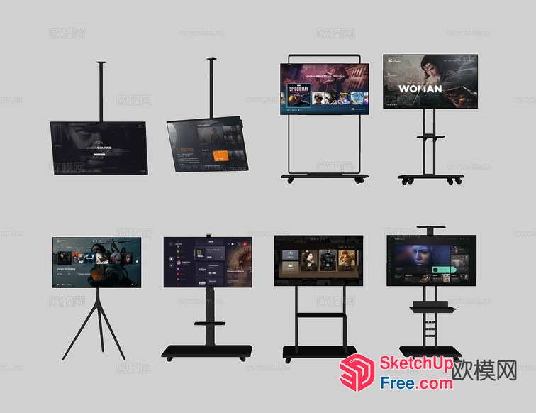 Various Electronic Devices On Display 3D SketchUp File