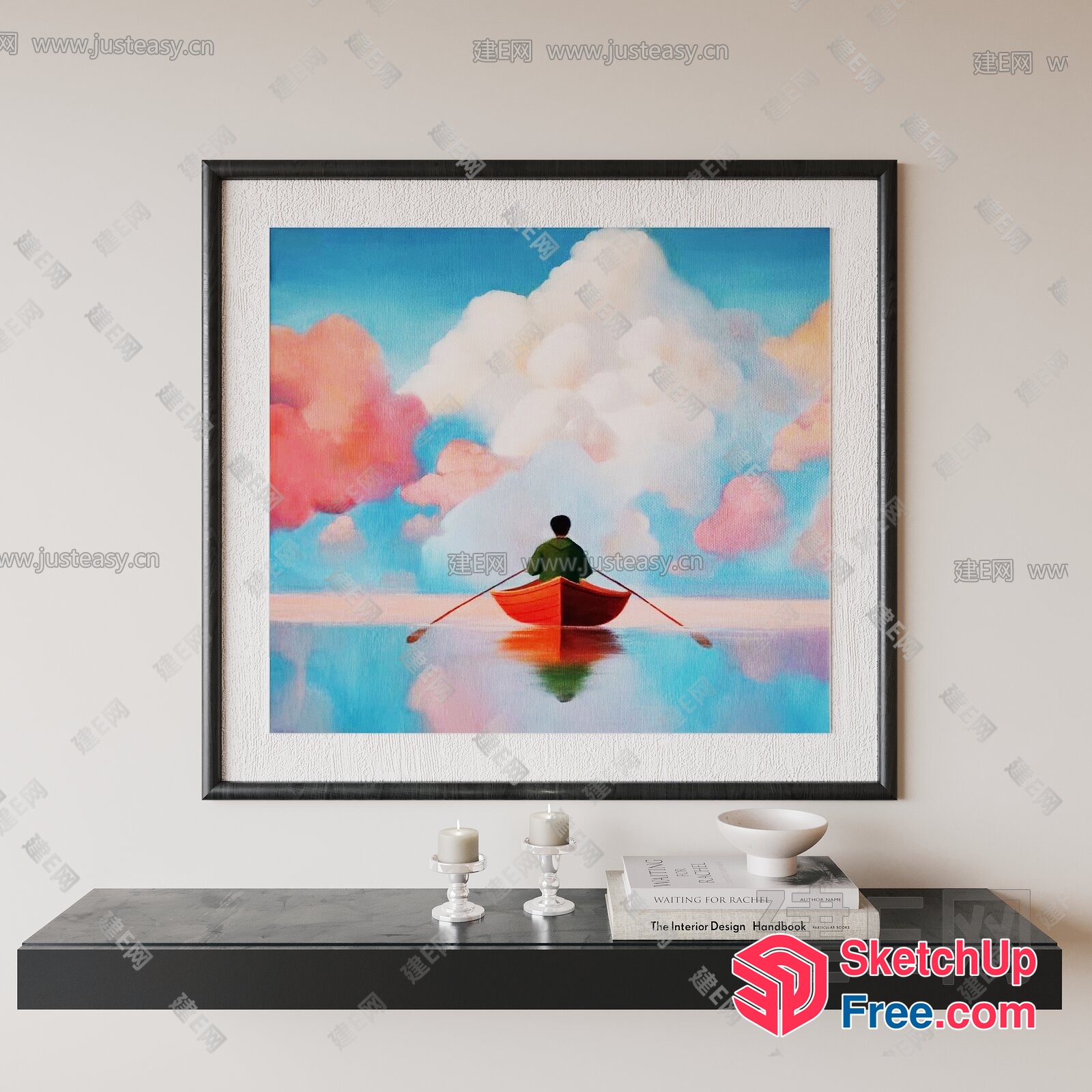 Man In A Boat On A Cloudy Sky 3D SketchUp File