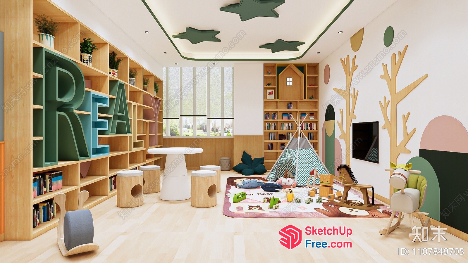 Vibrant Modern Playroom With Creative Storage Solutions 3D SketchUp File