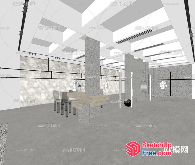 Contemporary Minimalist Office Interior Design 3D SketchUp File