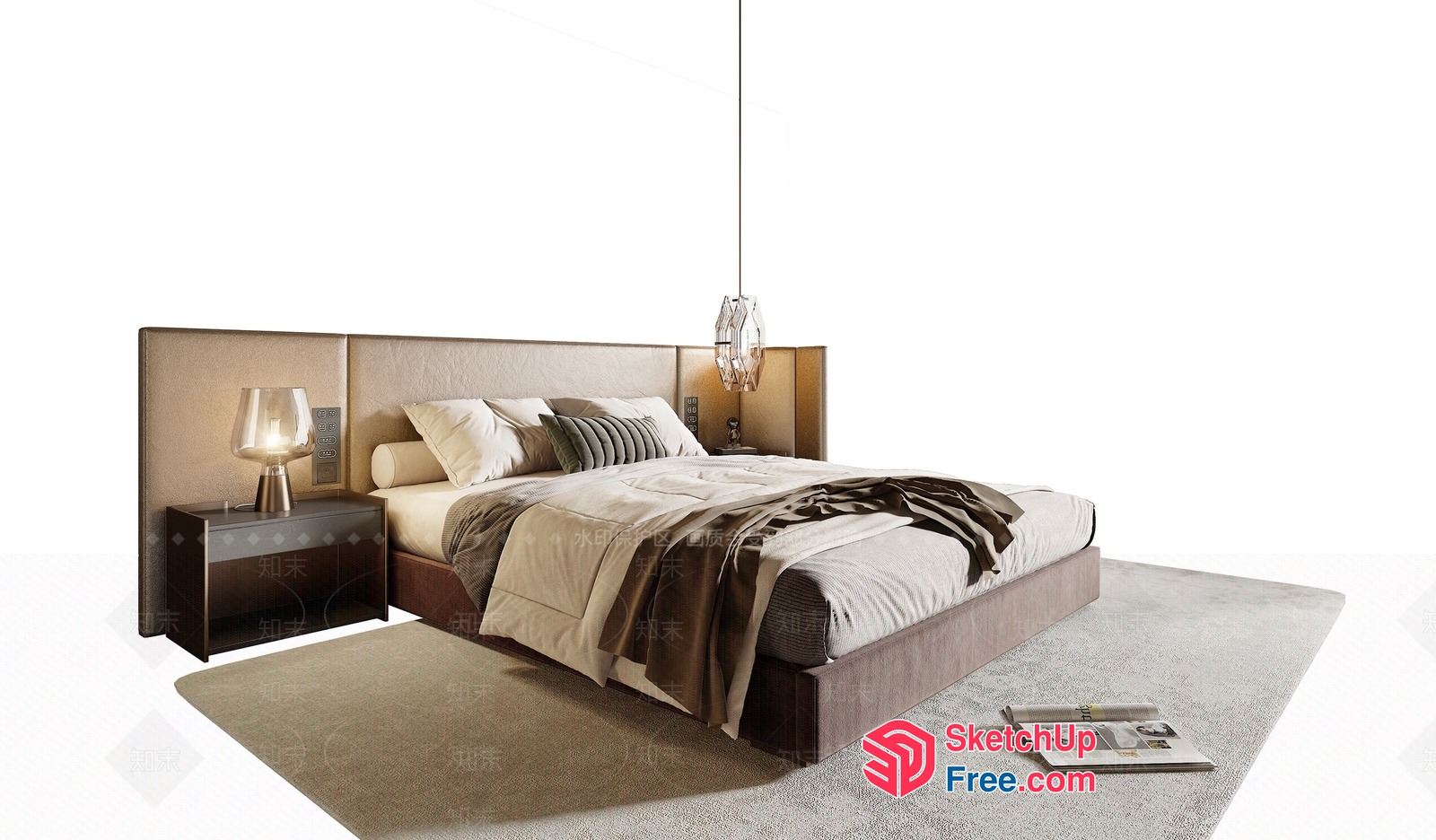 Modern Minimalist Bedroom Furniture Set 3D SketchUp File